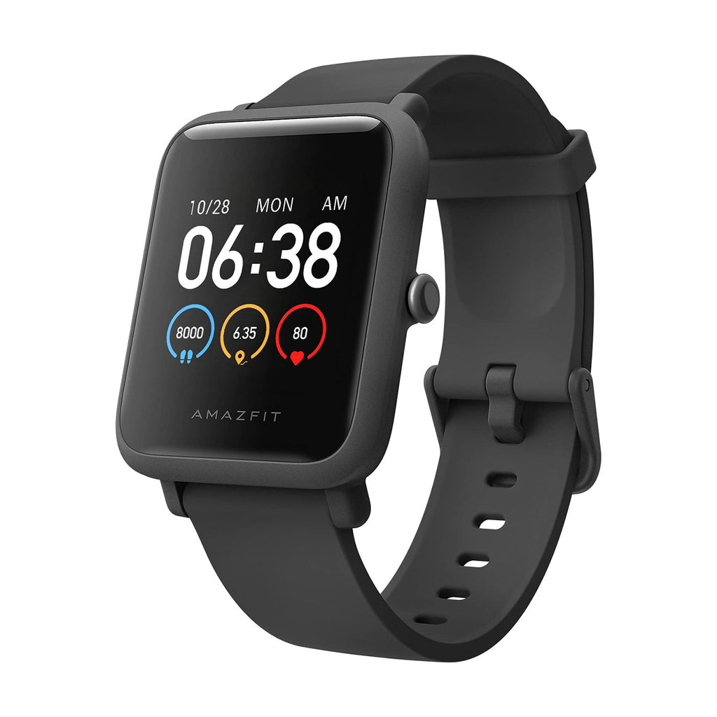 Smartwatch Amazfit Basic Bip S Lite 1.28 caja de policarbonato charcoal  black, malla charcoal black de