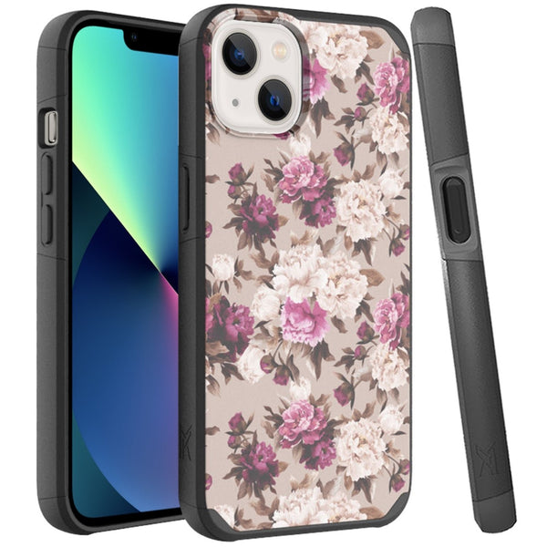 Metkase Minimalistic Slim Tough Shockproof Hybrid Case For iPhone 13 Pro - Floral Bouquet