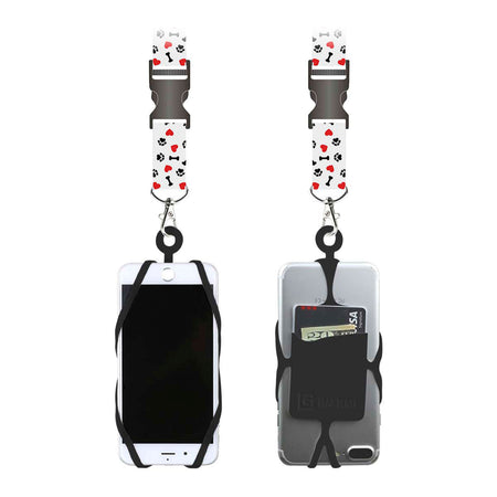 Gear Beast Universal Smart Phone Lanyard Neck Strap With Safety Clasp - I Love Dogs/Black