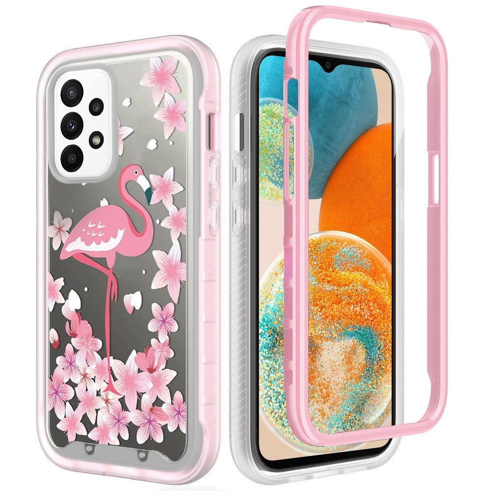 Hybrid Case For Samsung A23 5G - Exotic Flamingo - Exotic Shockproof Design Wild Flag