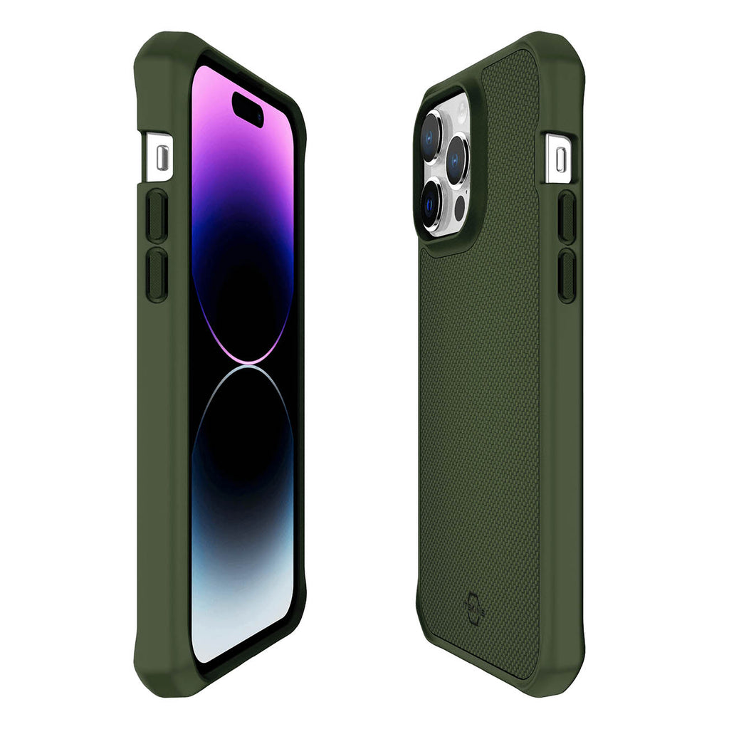 ITSKINS Hybrid Ballistic MagSafe Case For iPhone 14 Pro (6.1") - Olive Green