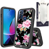 Metkase Premium Exotic Design Hybrid Case for Motorola Moto G Play 5G 2023 - Tropical Roses Floral