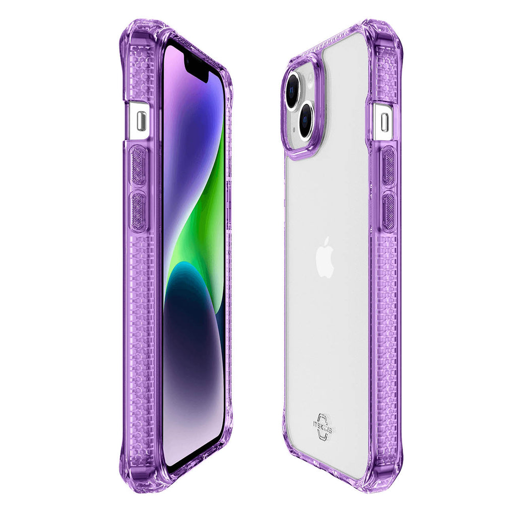 ITSKINS Hybrid Clear Case For iPhone 14 / 13 (6.1") - Purple/Transparent
