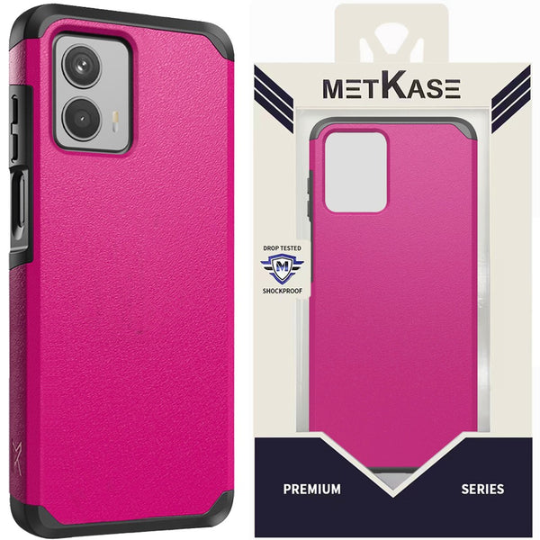 Metkase (Original Series) Tough Strong Shockproof Hybrid For Moto G 5G (2023) - Hot Pink