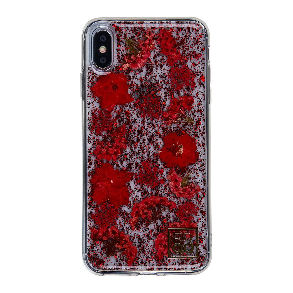 ROQQ Blossom Pressed Flowers Case For Apple iPhone XS Max - Red Delphiniums