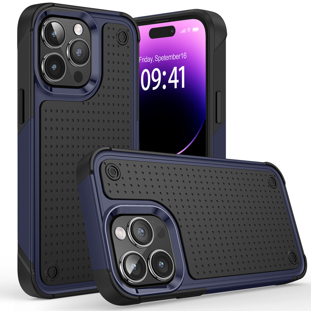 Hybrid Case For iPhone 11 - Black/Blue - Dot Thick Beautiful Wild Flag