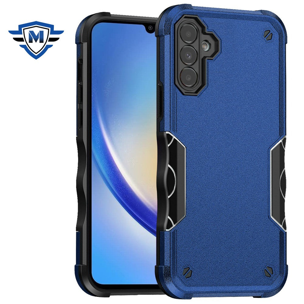 Metkase Exquisite Tough Shockproof Hybrid Case Cover In Premium Slide-Out Package For Samsung A15 5G - Blue