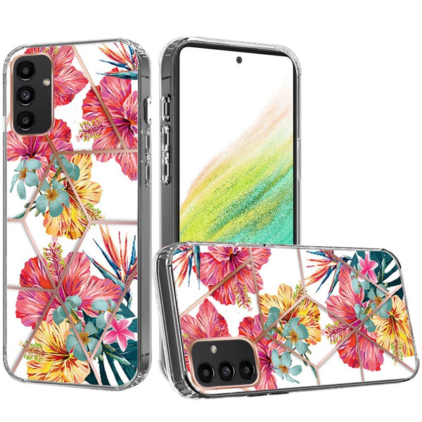 ART IMD Chrome Beautiful Design ShockProof Case Cover For Samsung A54  - Floral