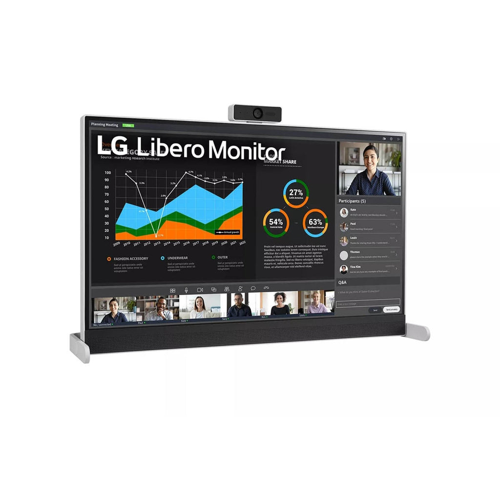 LG 27" QHD IPS HDR 10 Libero Monitor With Detachable Full HD Webcam & Built In Speakers