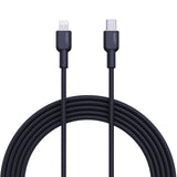 Aukey 1.8M Nylon Braided USB-C to Lightning Cable with Kevlar Core CB-KCL2 - Black