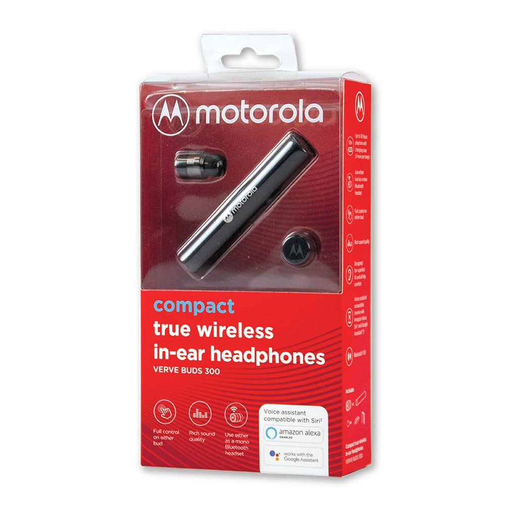 Motorola Vervebuds 300 Compact True Wireless Earbuds - Black – C2 Wireless