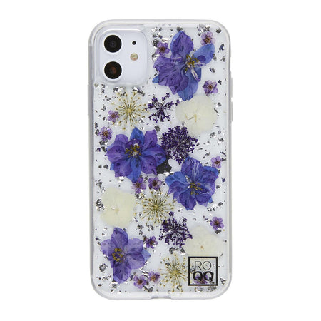 ROQQ Blossom Pressed Flowers Case For iPhone 11 - Purple Delphiniums