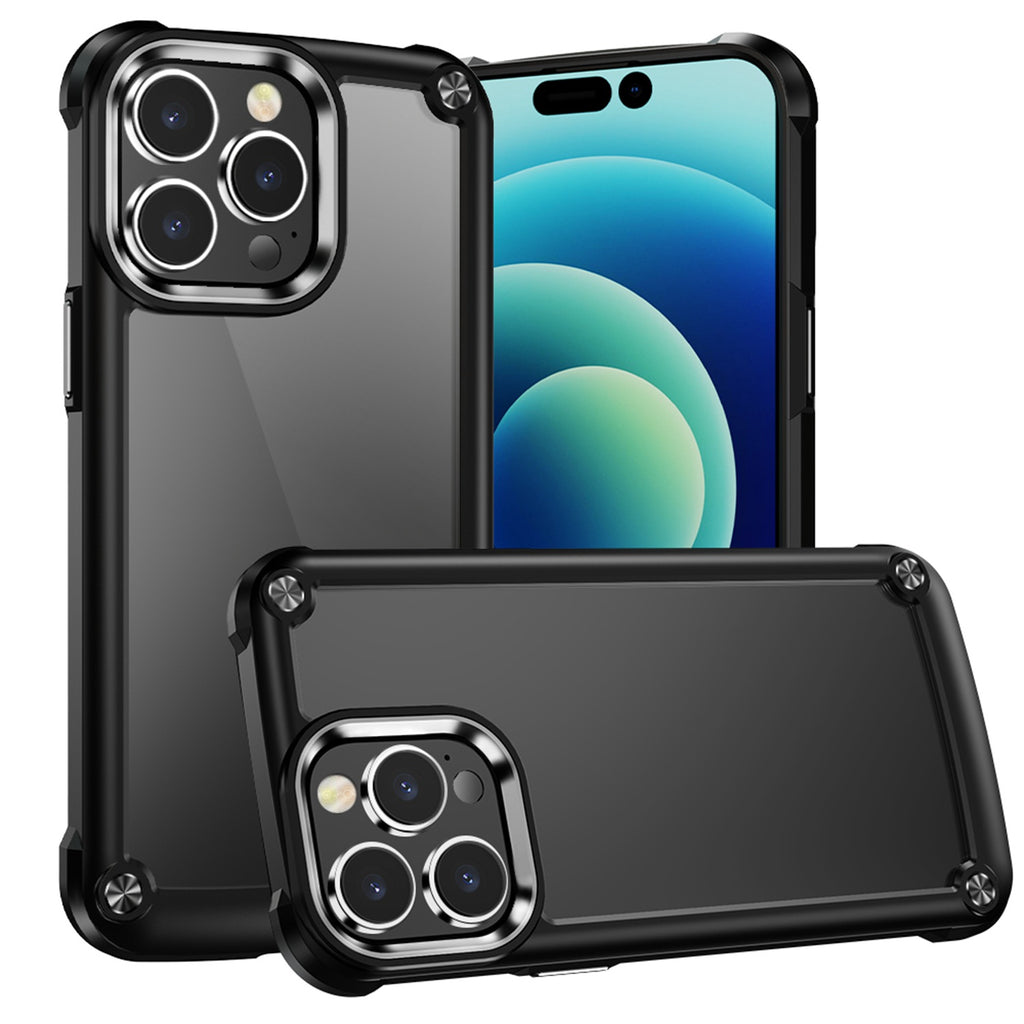 Hybrid Case For iPhone 11 - Black - Transparent Cover Matching Metal Buttons Wild Flag