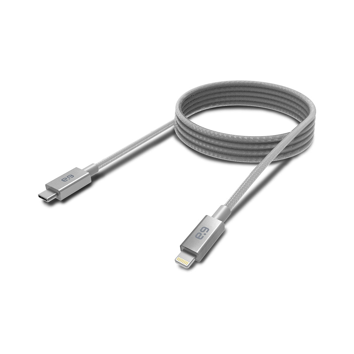 Puregear Rounded Lightning To USB-C Cable 10 Ft - Space Gray