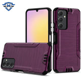 Metkase Strong Tough Metallic Design Hybrid In Premium Slide-Out Package For Samsung A25 5G - Dark Purple