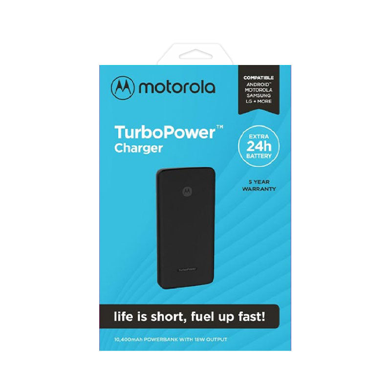 Motorola TurboPower 10,000Mah Power Bank With 1M A-C Cable - Black