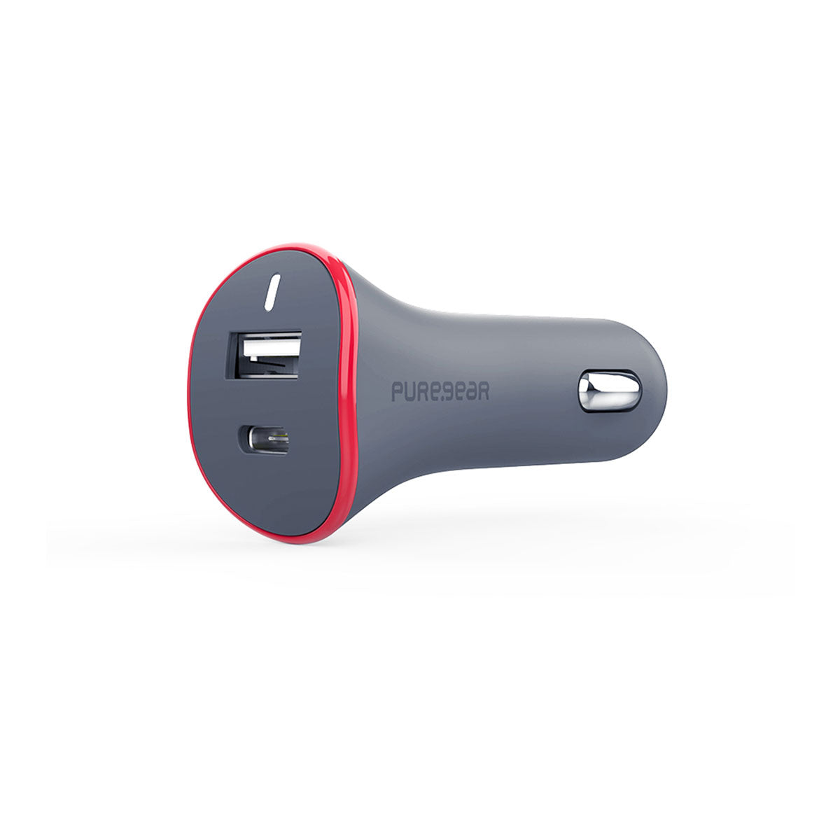 Puregear Universal 47W USB A + PD 3.0 Car Charger - Gray/Red