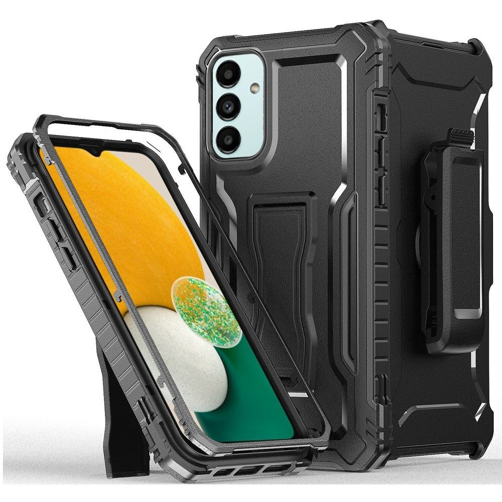 Holster Case For Samsung Galaxy A13 5G - Black - 3-In-1 Holster Combo With Kickstand Wild Flag