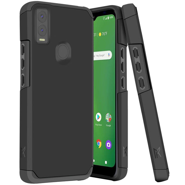 Metkase Tough Strong Hybrid (Magnet Mount Friendly) Case For Cricket Innovate E 5G - Black