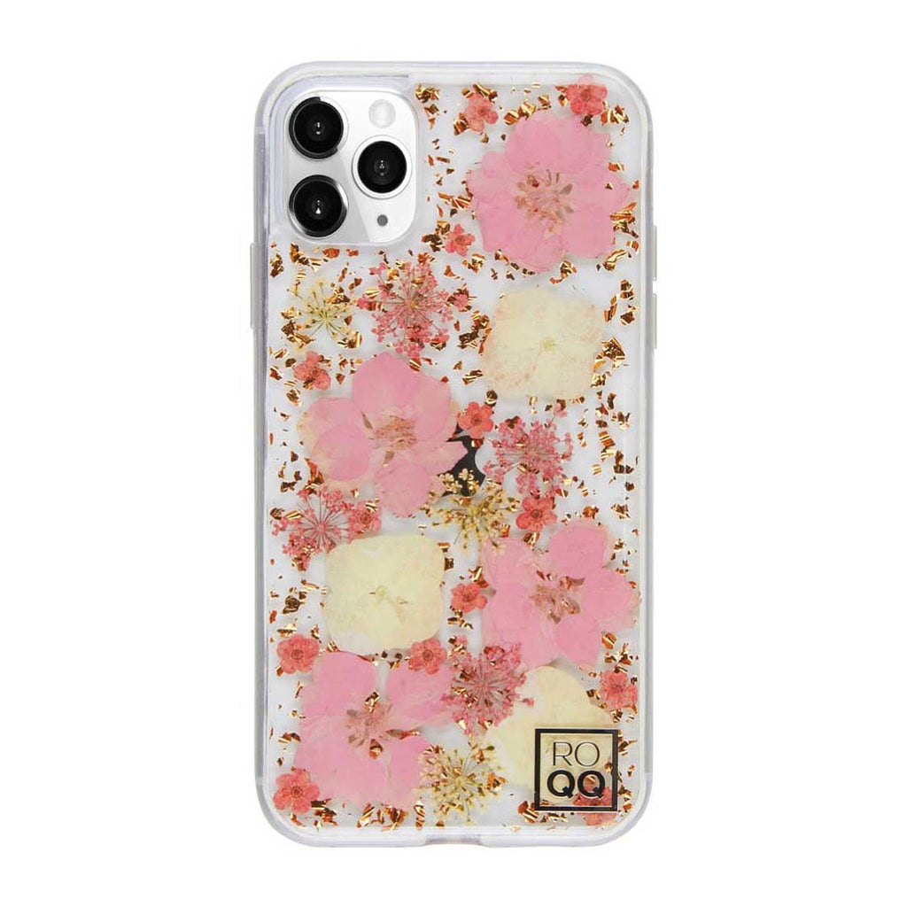 ROQQ Blossom Pressed Flowers Case For iPhone 11 Pro - Pink Delphiniums
