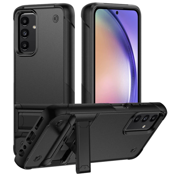 Hybrid Case For Samsung A54 5G - Black - Thunder Kickstand