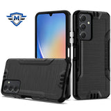 Metkase Strong Tough Metallic Design Hybrid In Premium Slide-Out Package For Samsung A15 5G - Black