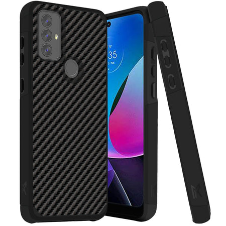 Hybrid (Magnet Mount Friendly) Case For Moto G Play (2023) - Carbon - Tough Strong Wild Flag