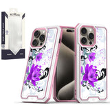 Metkase Premium Rank Design Fused Hybrid In Slide-Out Package For Motorola Moto G Play 2023 - Rose Pink Floral