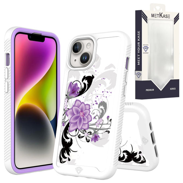 Metkase Premium Exotic Design Hybrid Case For iPhone 11 (Xi6.1) - Purple Lily
