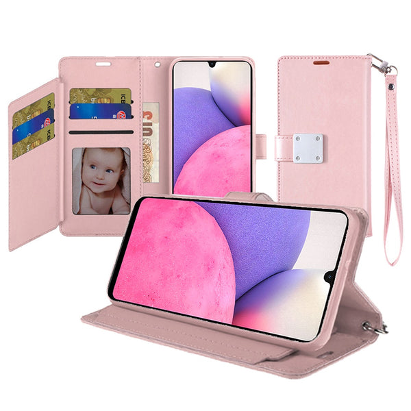 Wallet Case For Samsung A54 5G - Hot Pink - ID Card Holder Wild Flag
