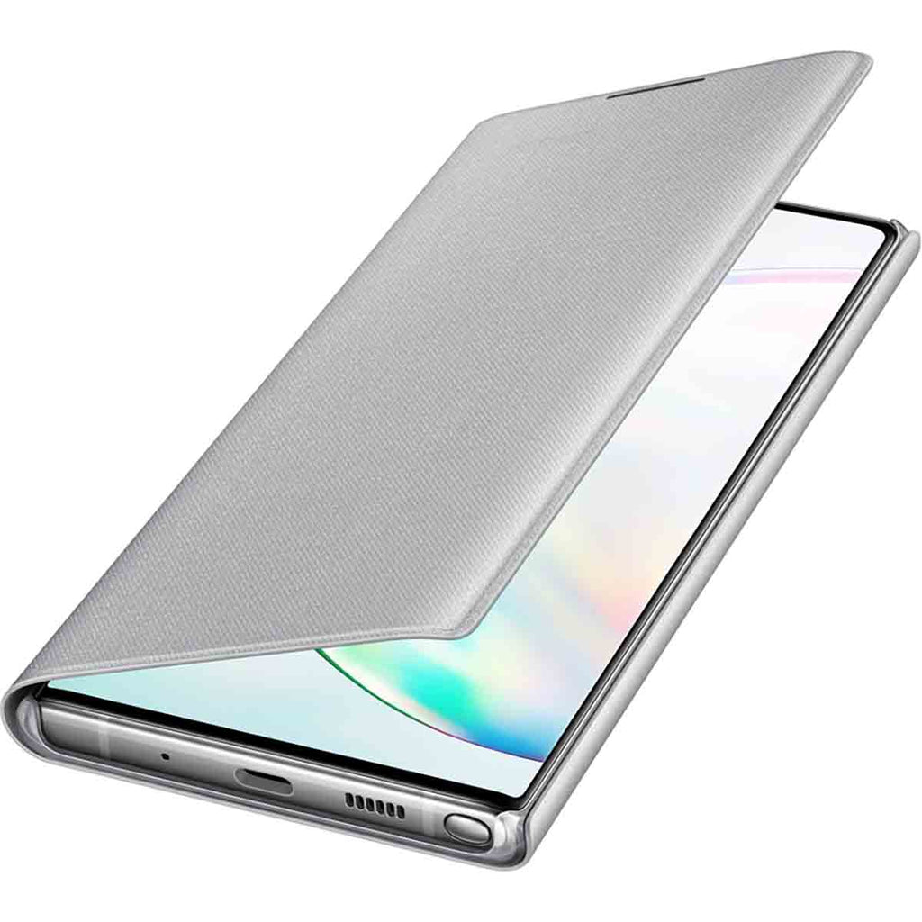 Samsung LED Wallet Cover For Galaxy Note 10 Plus - Silver