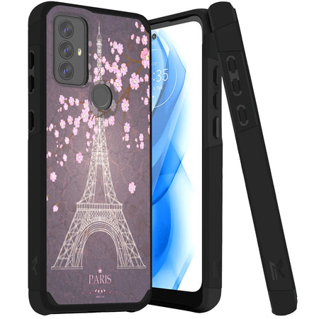 Hybrid (Magnet Mount Friendly) Case For Moto G Play (2023) - Eiffel Tower - Tough Strong Wild Flag