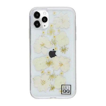 ROQQ Blossom Pressed Flowers Case For iPhone 11 Pro - White Delphiniums