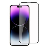 Metkase Ultra Bulk White Paper Card Package Black Edged Tempered Glass For iPhone 15 Pro Max - Black
