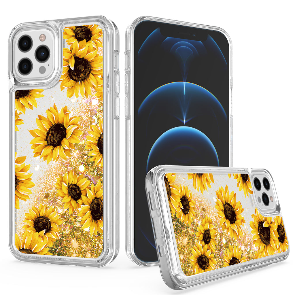 Design Case For iPhone 11 - Floral F - Design Water Quicksand Glitter Wild Flag