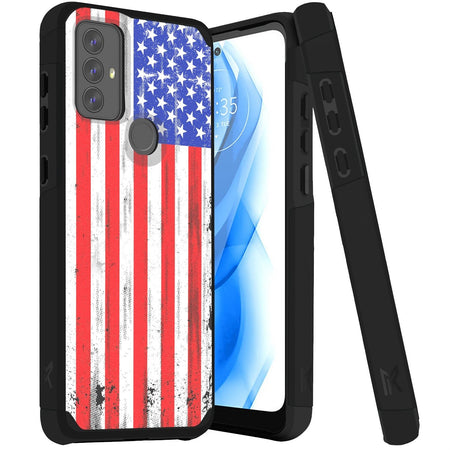 Hybrid (Magnet Mount Friendly) Case For Moto G Play (2023) - USA - Tough Strong Wild Flag