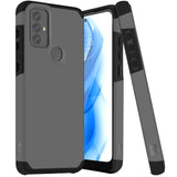 MetKase Tough Strong Hybrid (Magnet Mount Friendly) Case Cover For Moto G Play 2023 G Pure G Power (2022) - Charcoal Grey