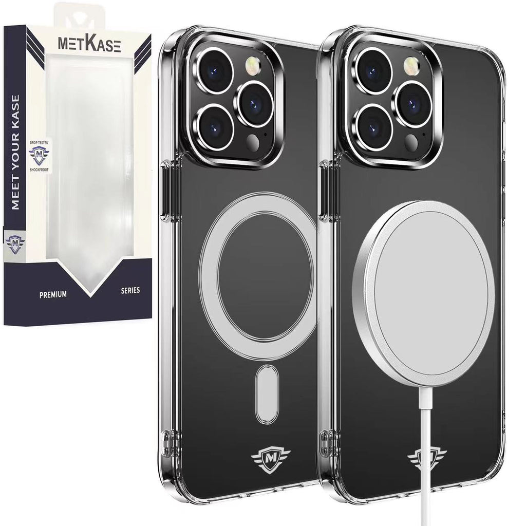 Metkase Magnetic Thick Transparent Case for iPhone 15 - Clear