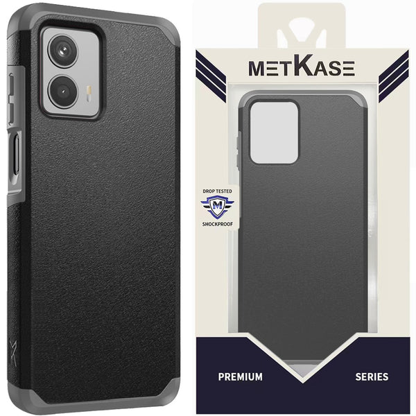 Metkase (Original Series) Tough Strong Shockproof Hybrid For Moto G 5G (2023) - Black / Grey