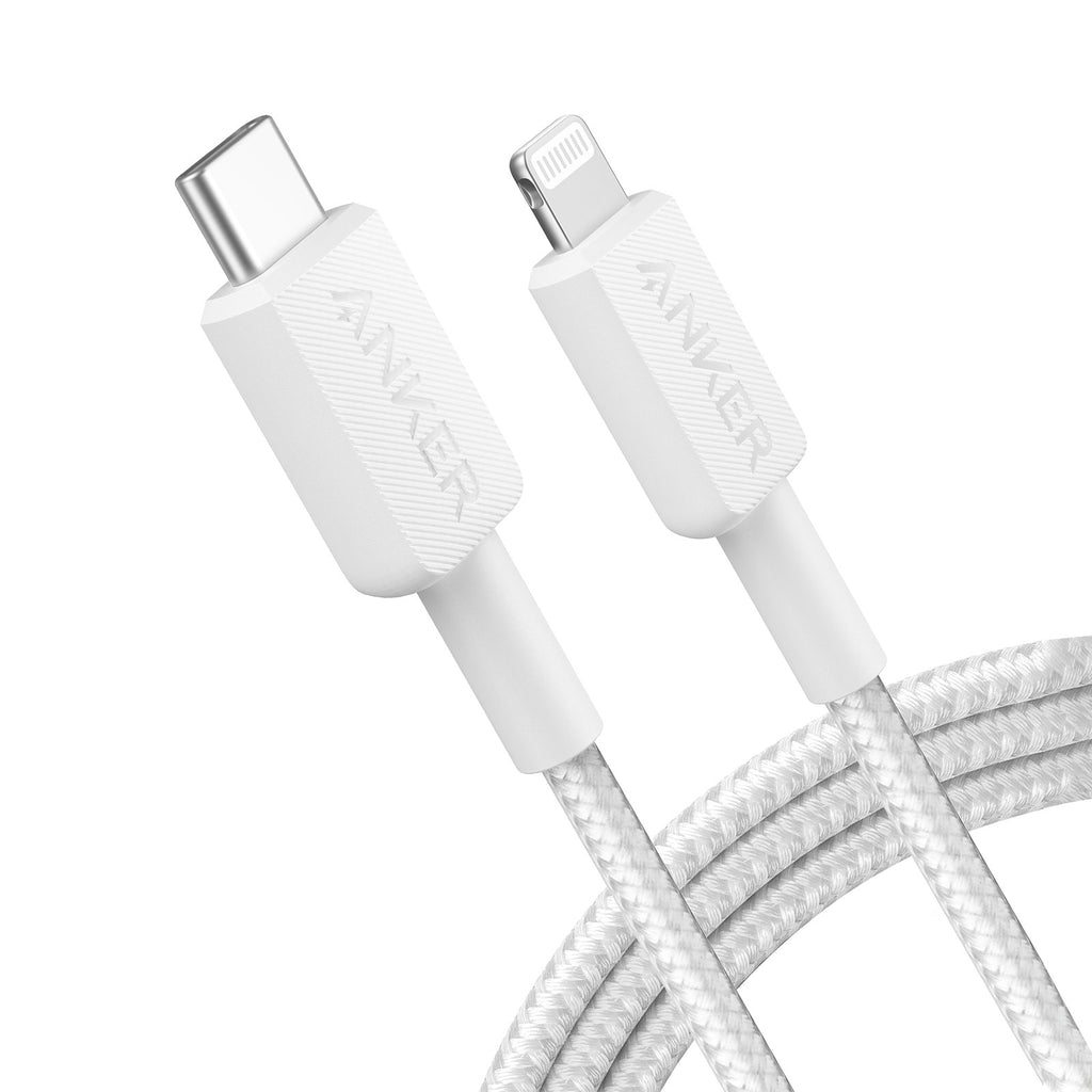 Anker 322 Braided USB-C To Lightning 6' Cable - White
