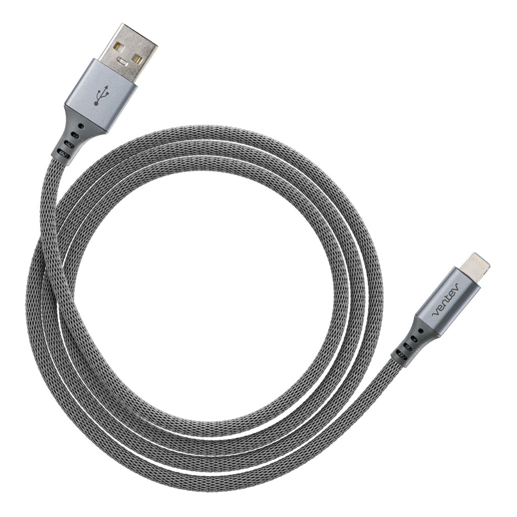 Ventev Lightning USB Charge/Sync Alloy Cable - Steel Gray