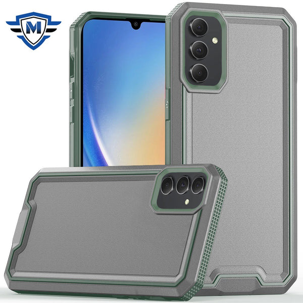 Metkase Rank Tough Strong Modern Fused Hybrid Case Cover In Premium Slide-Out Package For Samsung A15 5G - Gray