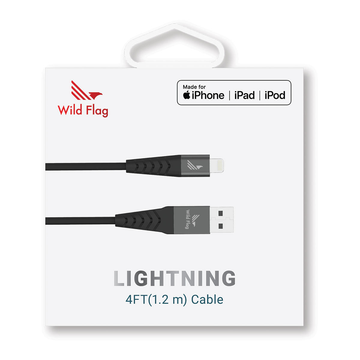 Wild Flag TPE 4ft Lightning Cable - Black