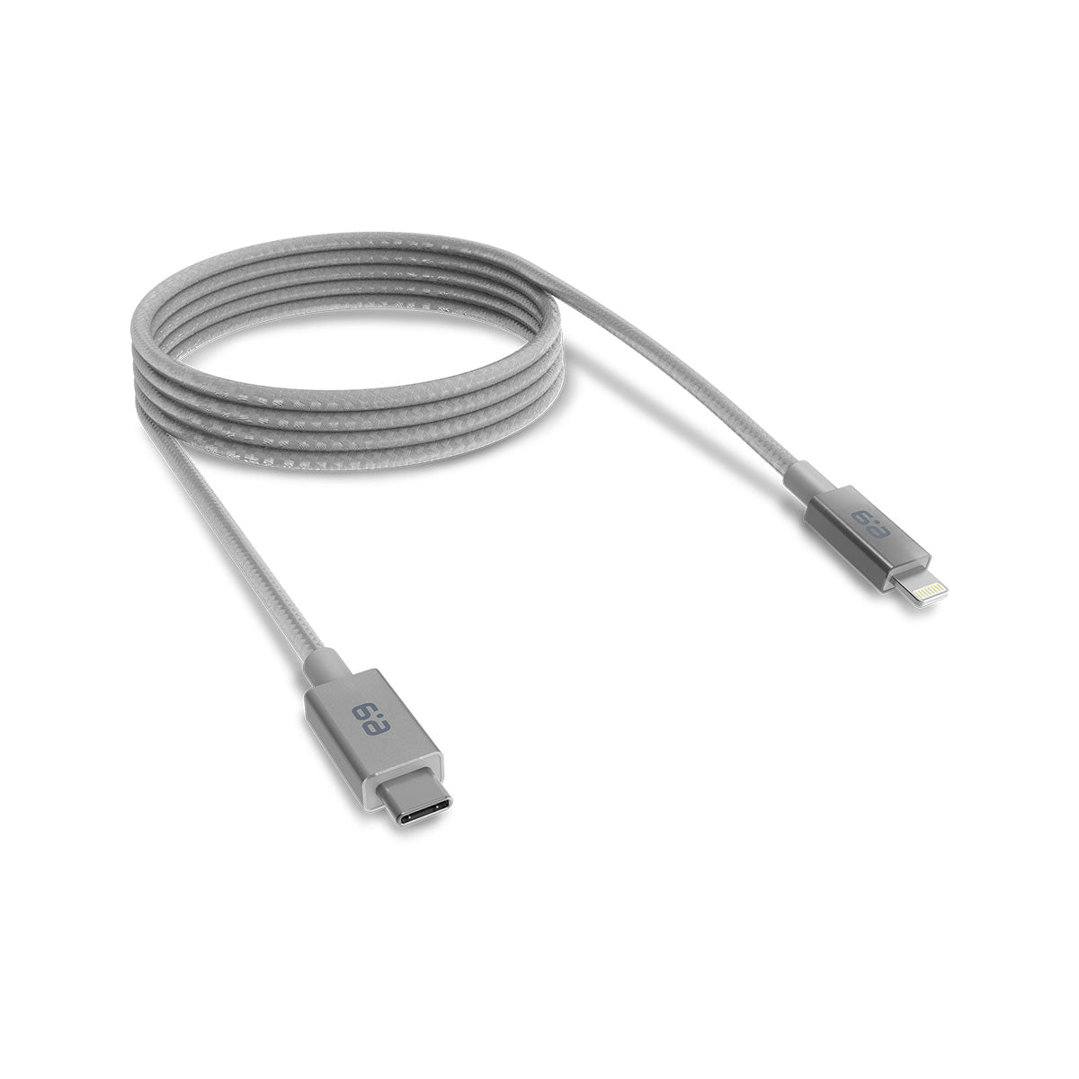 Puregear Rounded Lightning To USB-C Cable 10 Ft - Space Gray