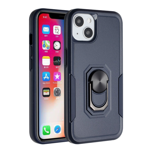 Tough Strong Dual Layer Flat Magnetic Ring Stand Case Cover For Apple iPhone 11 (XI6.1) - Blue