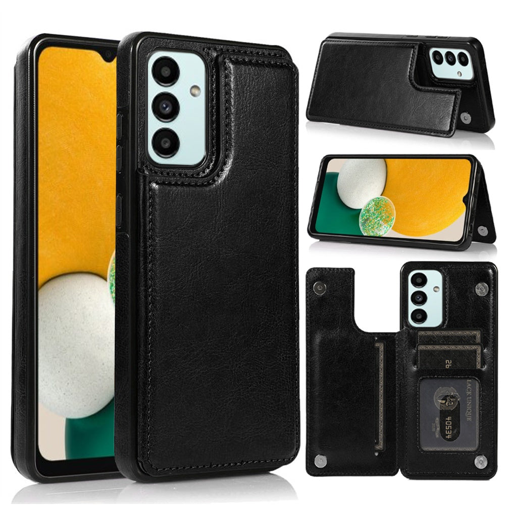 Leather Case For Samsung Galaxy A13 5G - Black - Magnetic Card Holder Wild Flag