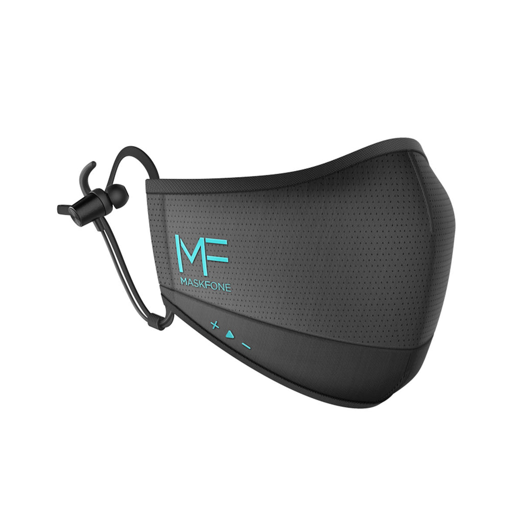 Maskfone (M/L) Face Mask With Integrated Bluetooth Headphones - Black