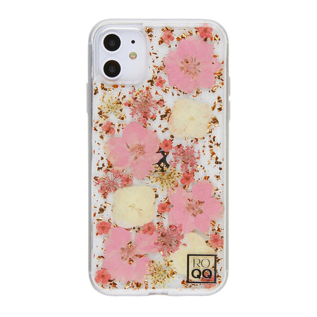 ROQQ Blossom Pressed Flowers Case For iPhone 11 - Pink Delphiniums