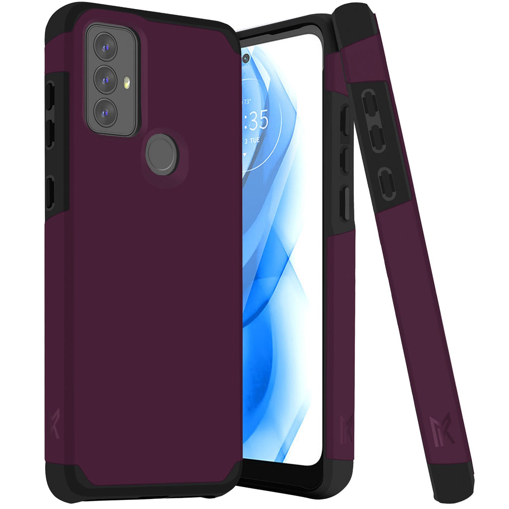 MetKase Tough Strong Hybrid (Magnet Mount Friendly) Case Cover For Moto G Play 2023 G Pure G Power (2022) - Dark Purple