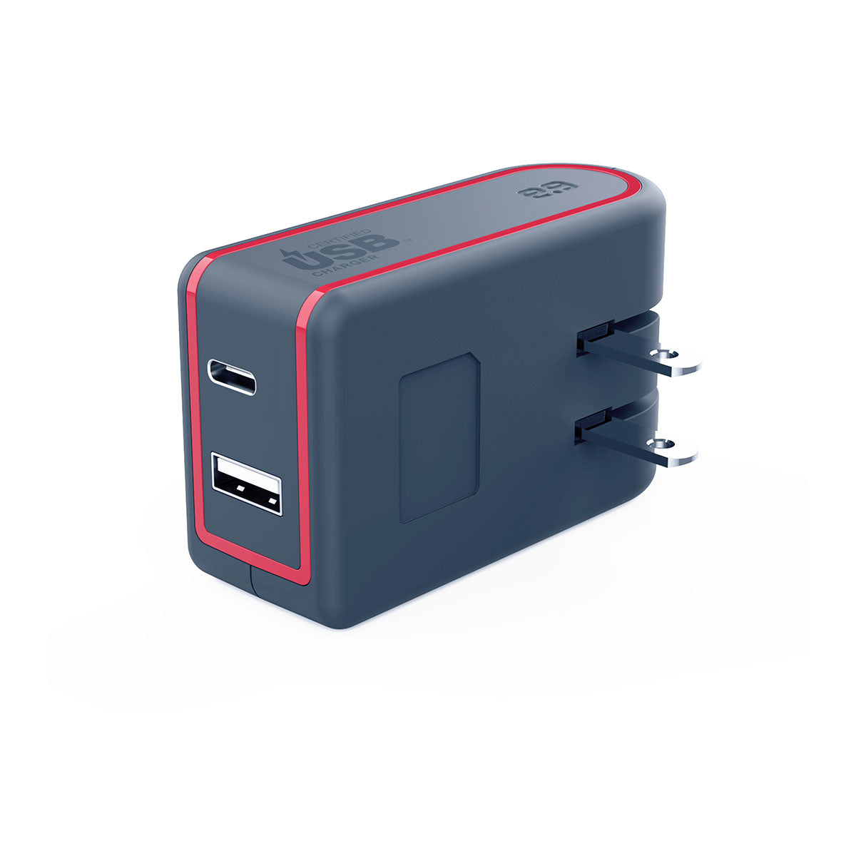 Puregear Universal 57W Dual USB A+PD 2.0 Wall Charger - Gray/Red